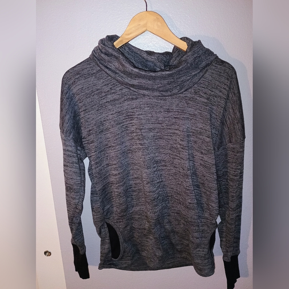 Athleta Charcoal Cowl Neck Sweater